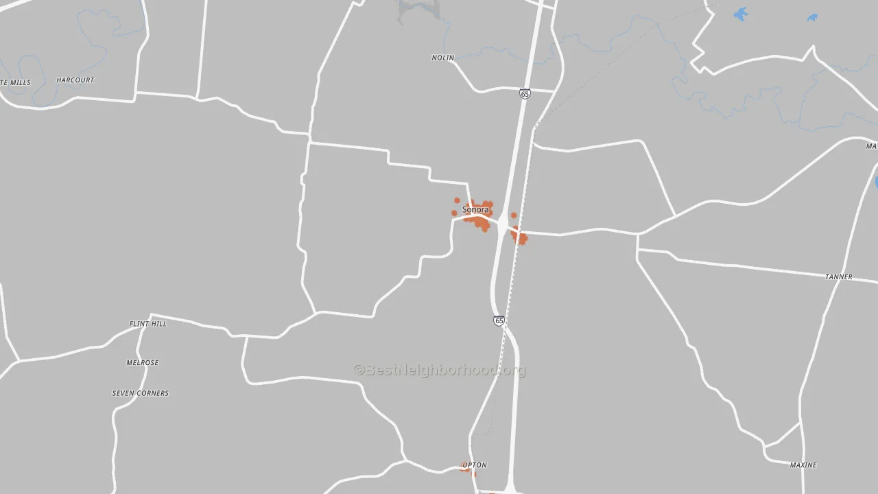 Bike Grade map of 42776, KY