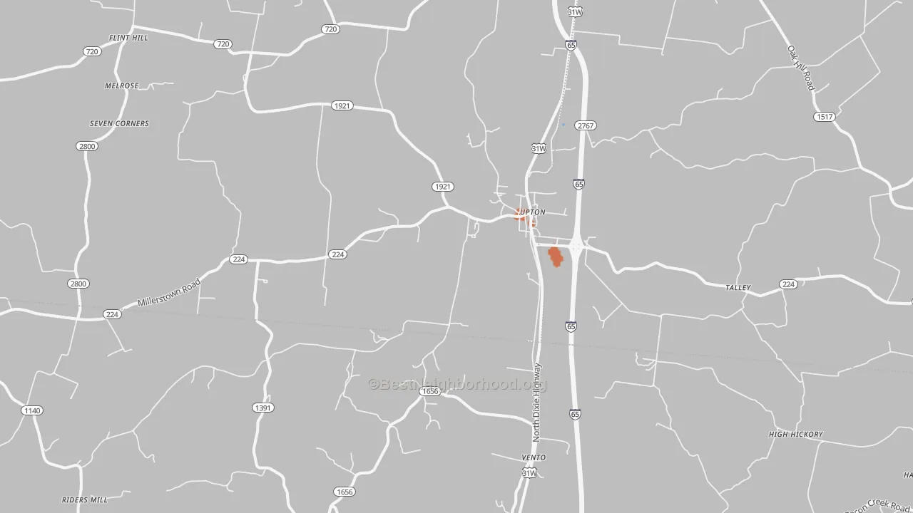 Bike Grade map of 42784, KY