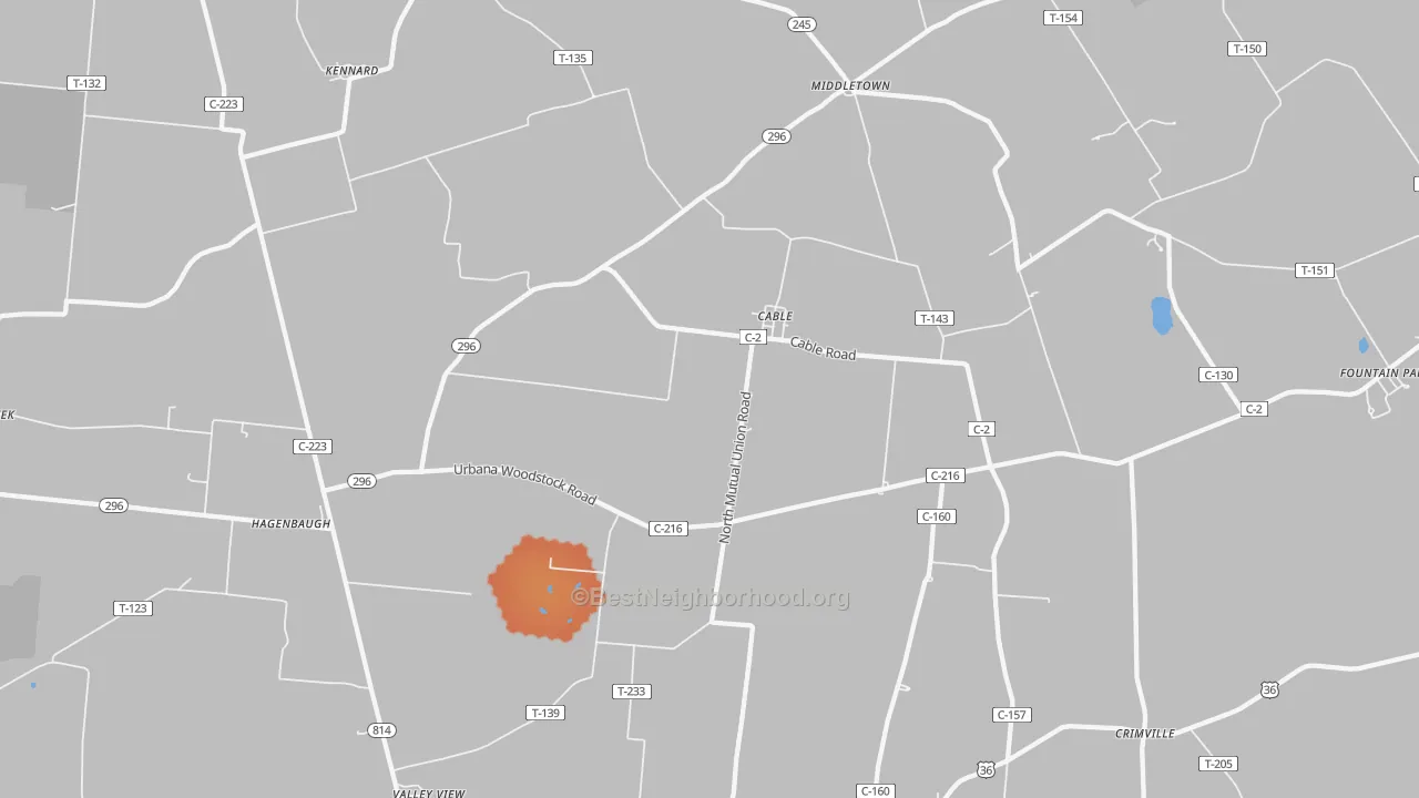 Bike Grade map of 43009, OH