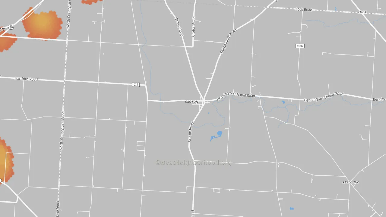 Bike Grade map of 43013, OH