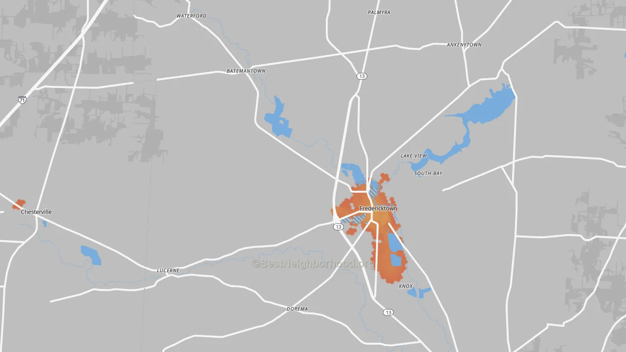 Bike Grade map of 43019, OH