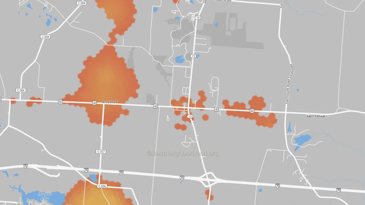 Bike Grade map of 43030, OH