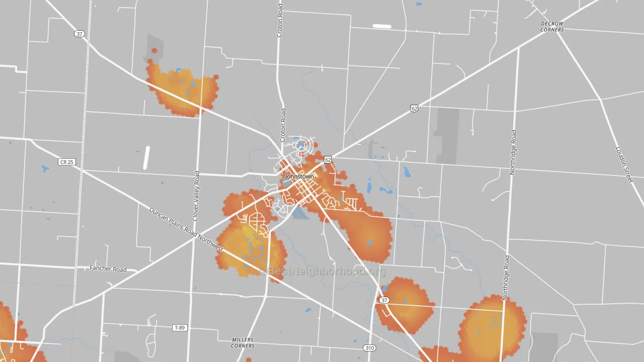Bike Grade map of 43031, OH
