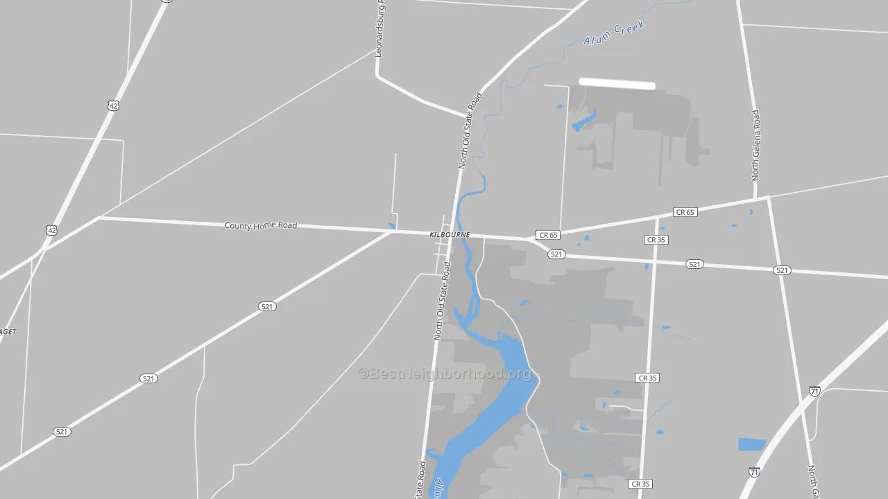 Bike Grade map of 43032, OH