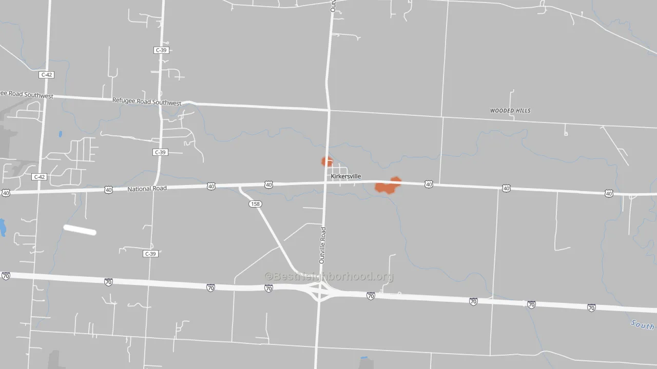 Bike Grade map of 43033, OH