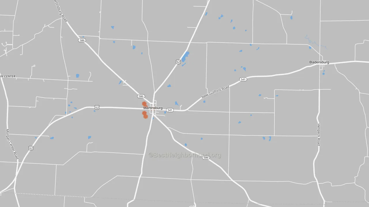 Bike Grade map of 43037, OH