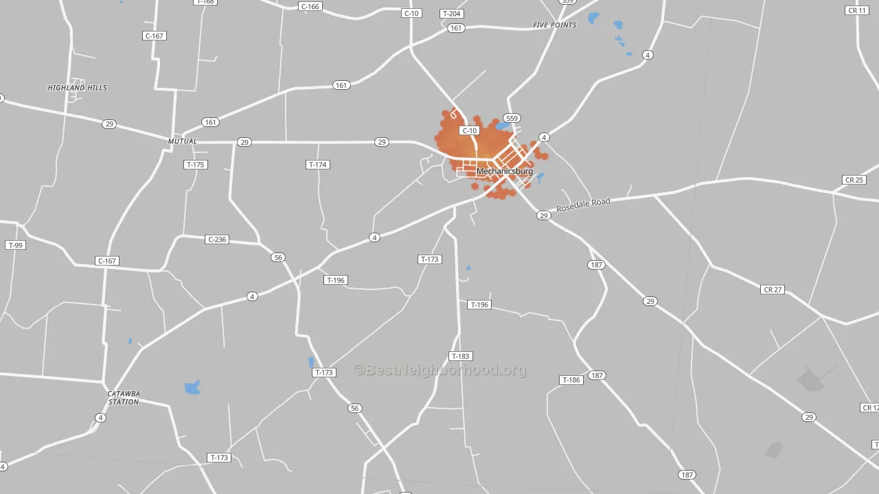 Bike Grade map of 43044, OH