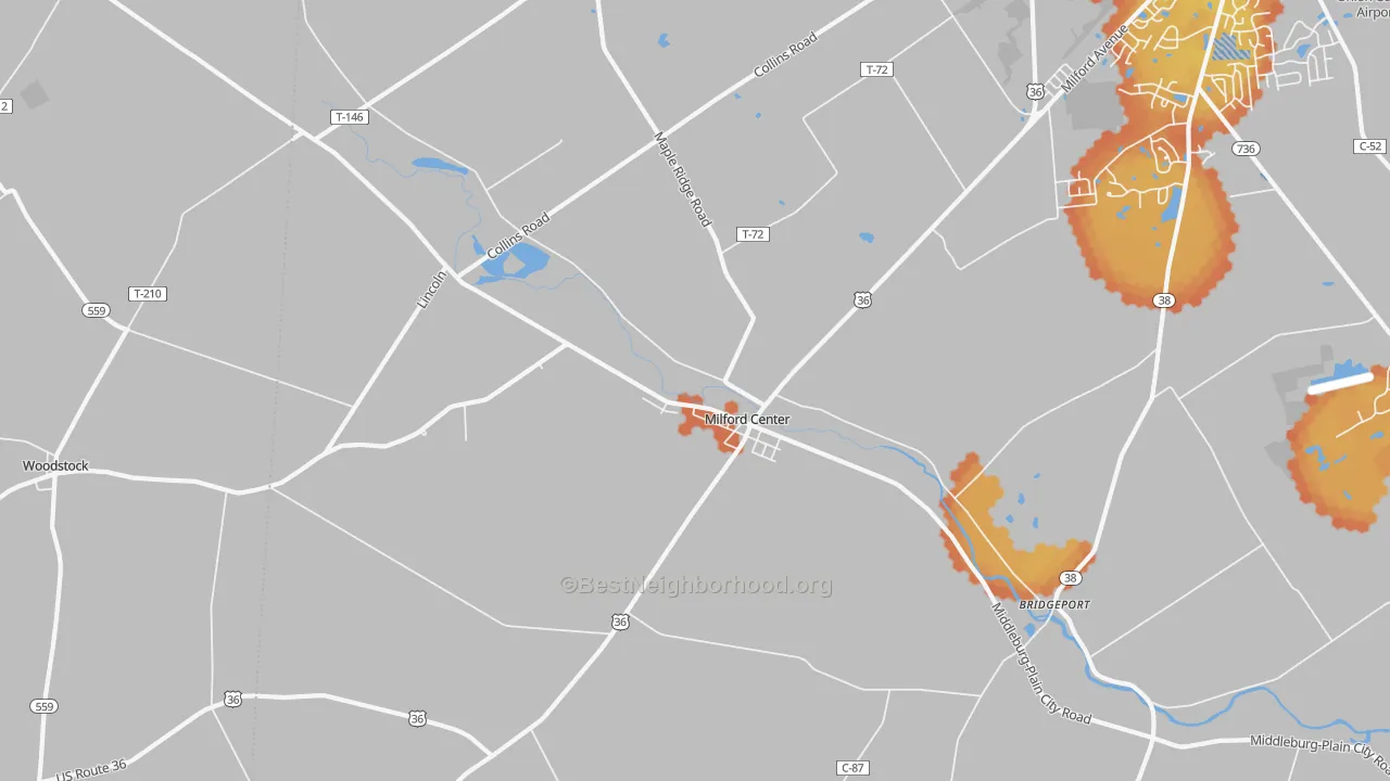 Bike Grade map of 43045, OH