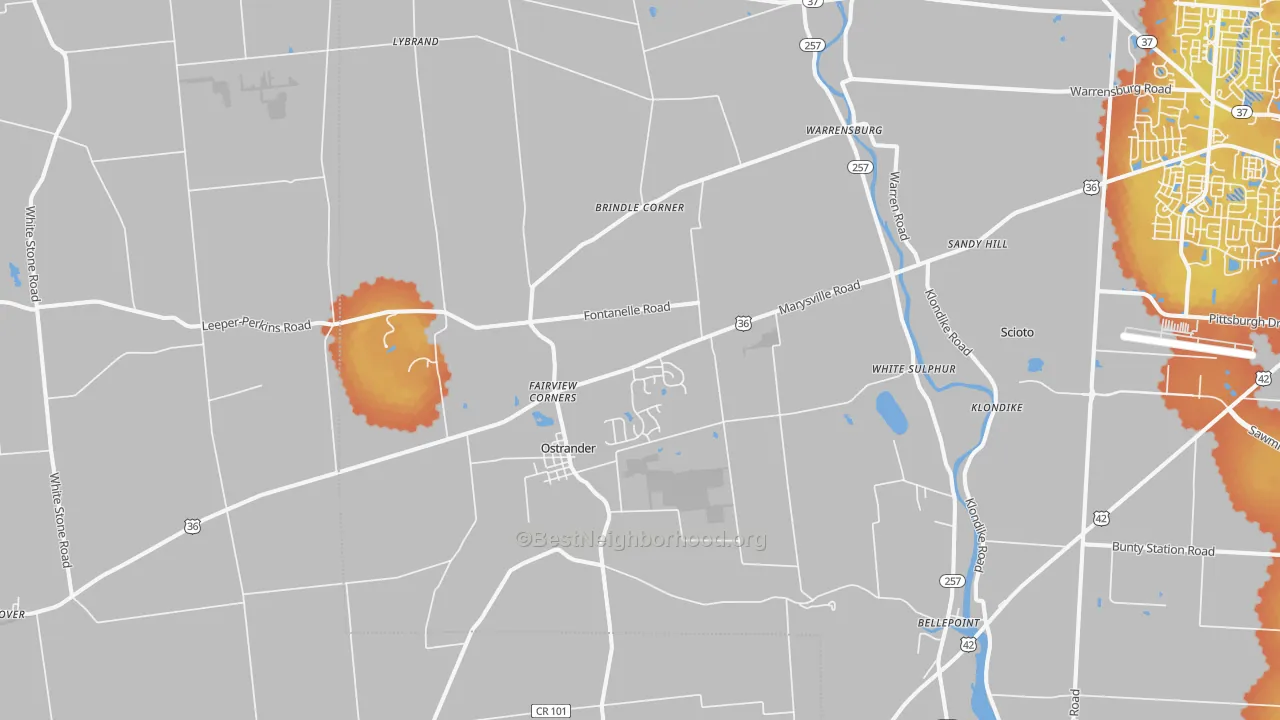 Bike Grade map of 43061, OH