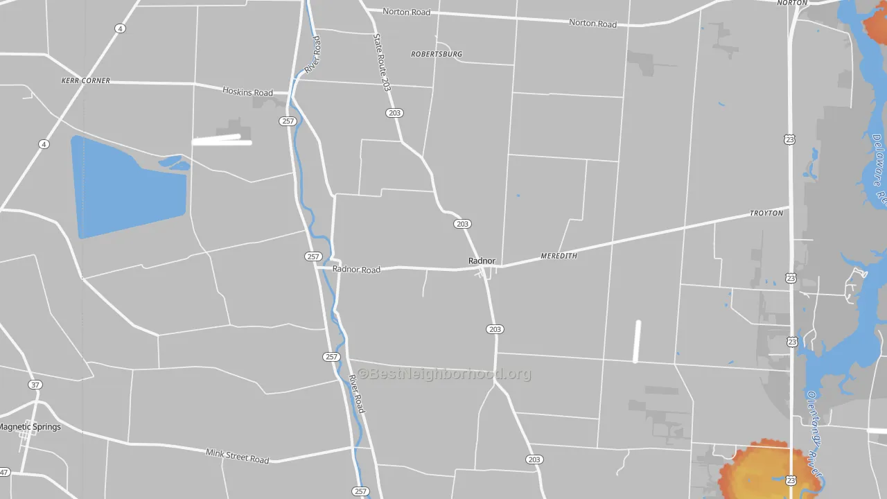 Bike Grade map of 43066, OH