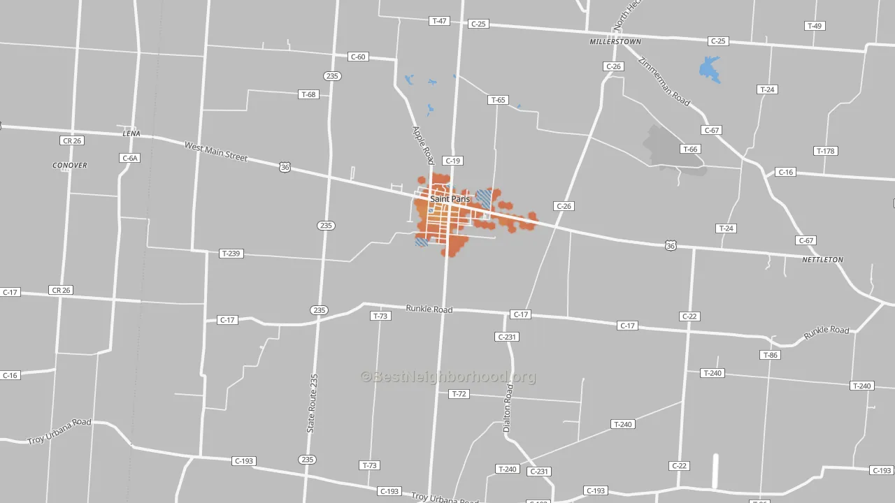 Bike Grade map of 43072, OH