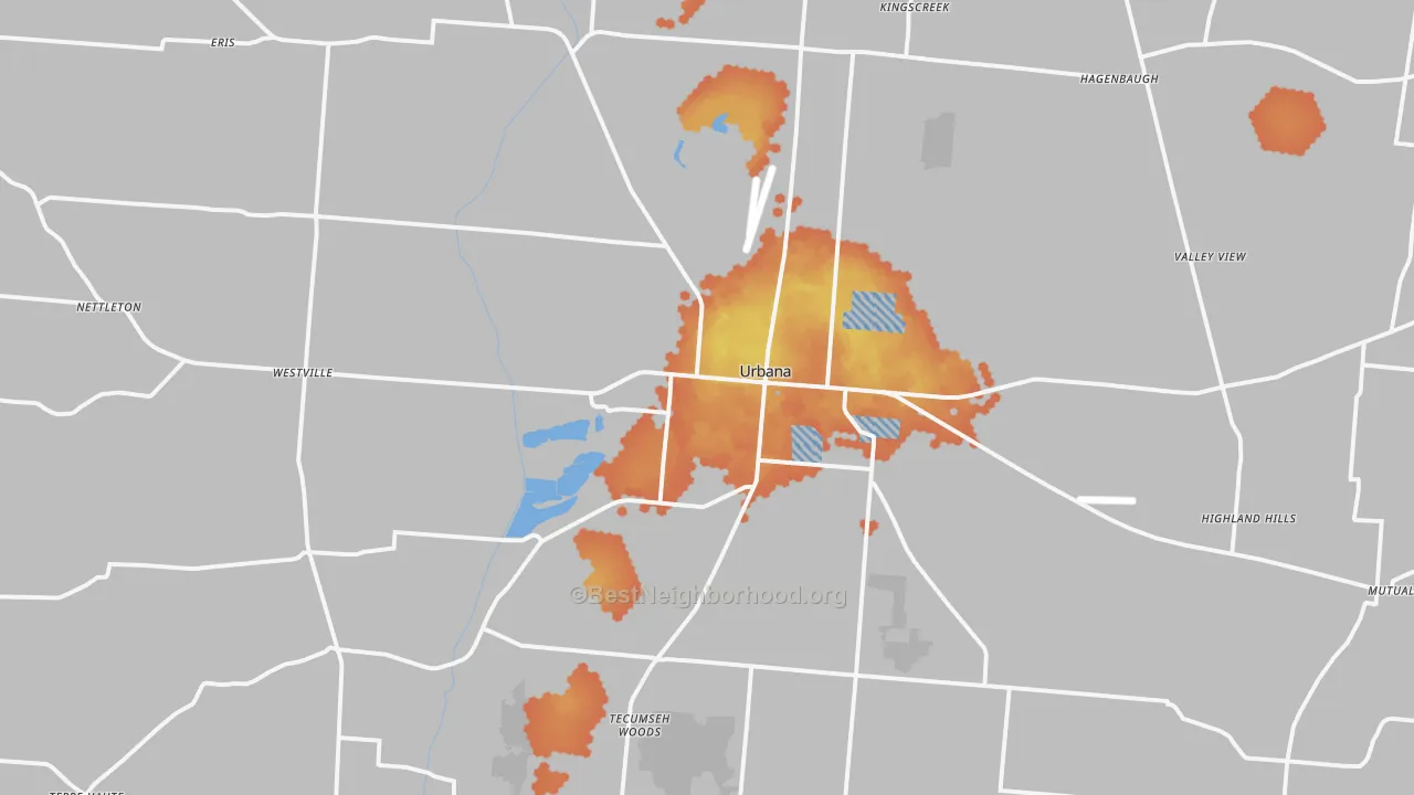 Bike Grade map of 43078, OH