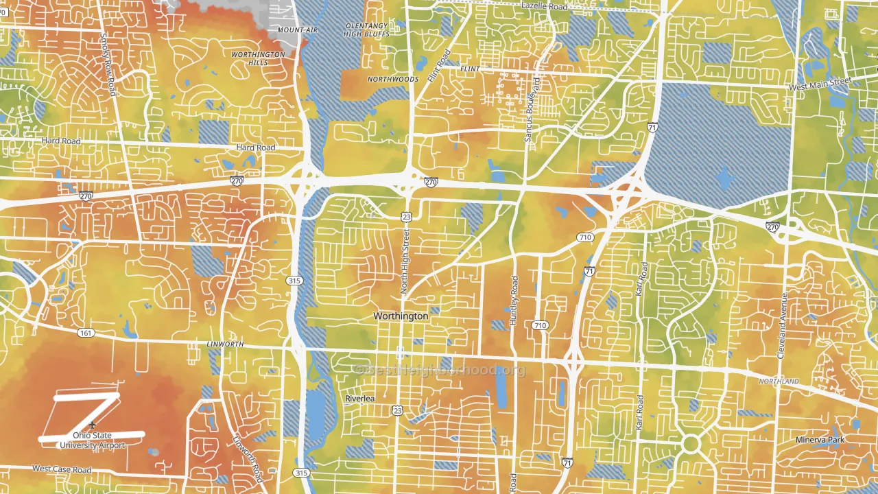Bike Grade map of 43085, OH