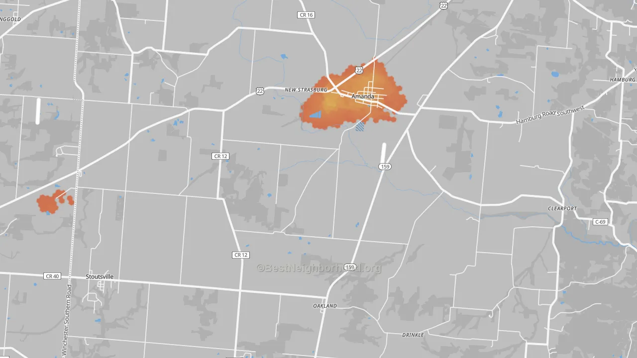 Bike Grade map of 43102, OH