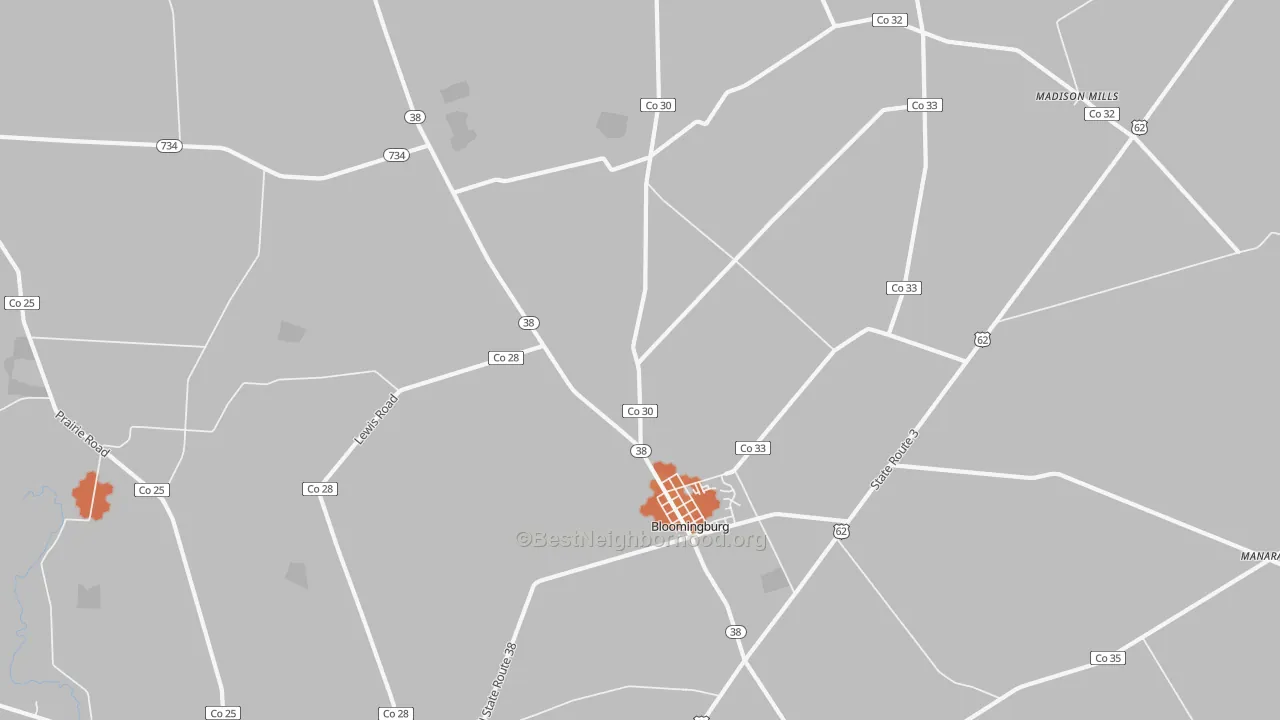 Bike Grade map of 43106, OH