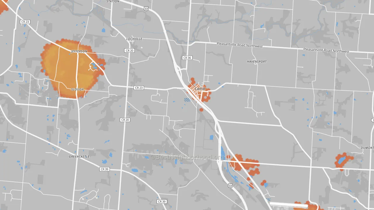 Bike Grade map of 43112, OH