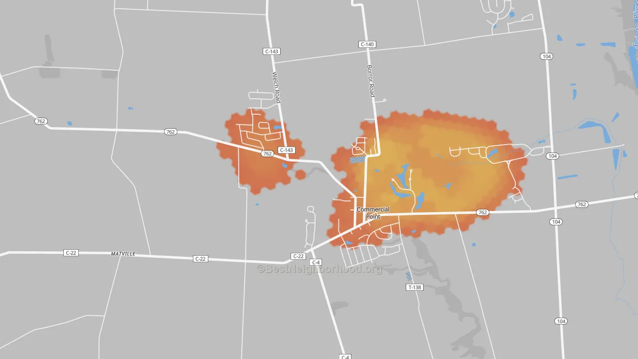 Bike Grade map of 43116, OH