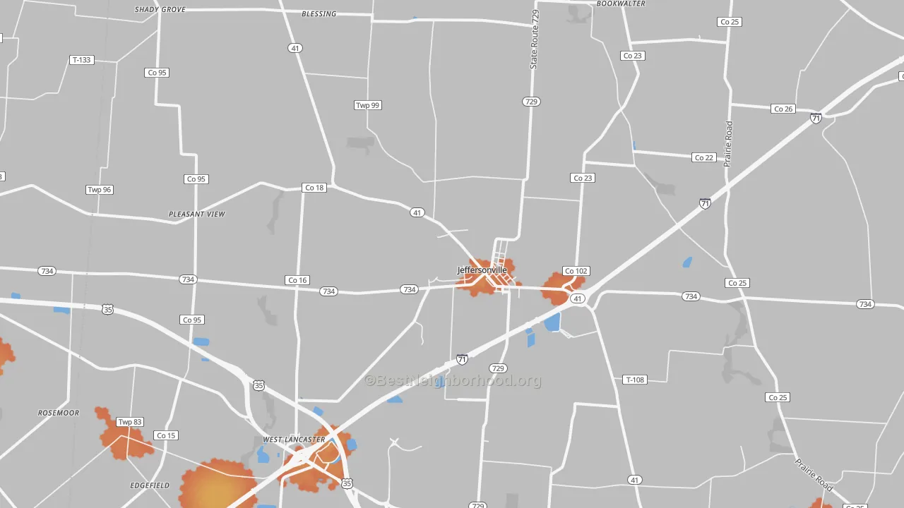Bike Grade map of 43128, OH