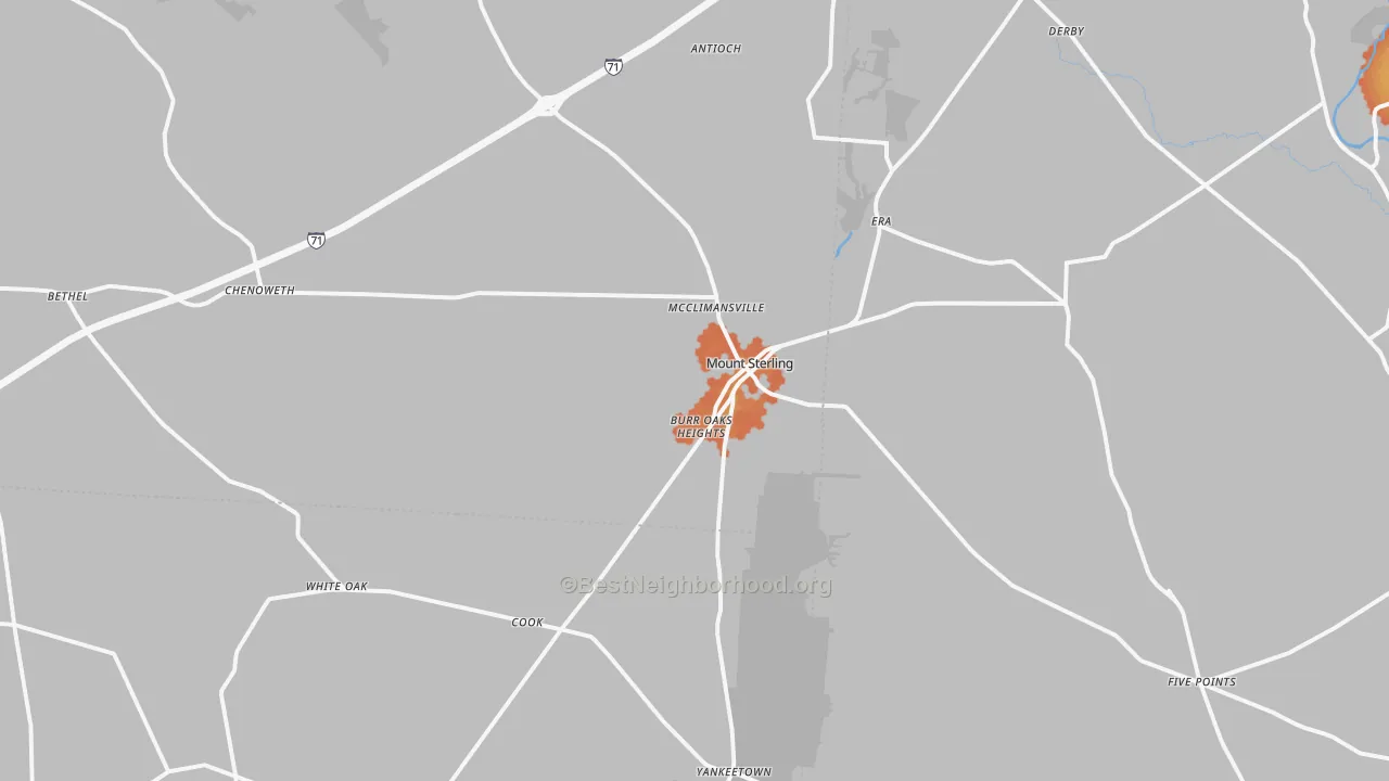 Bike Grade map of 43143, OH