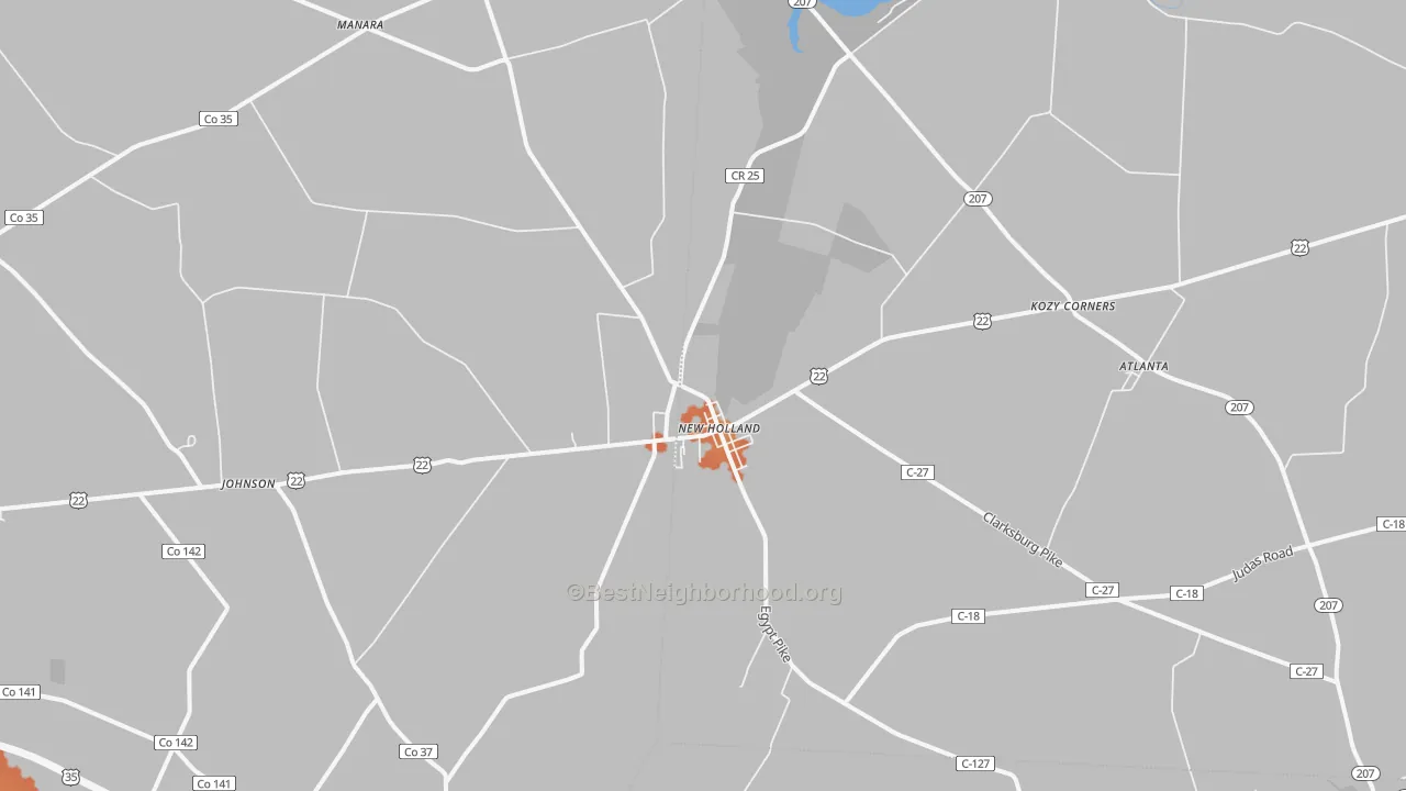 Bike Grade map of 43145, OH