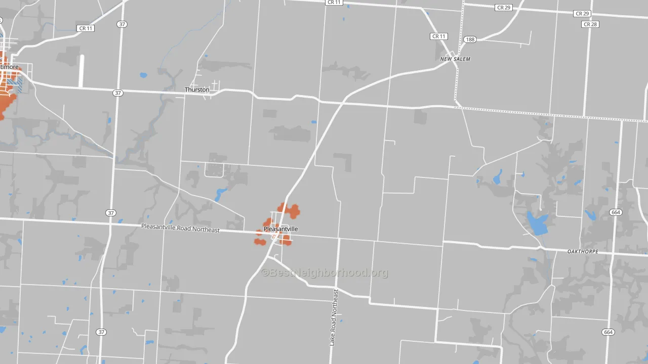 Bike Grade map of 43148, OH