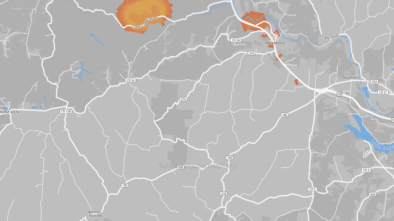 Bike Grade map of 43149, OH