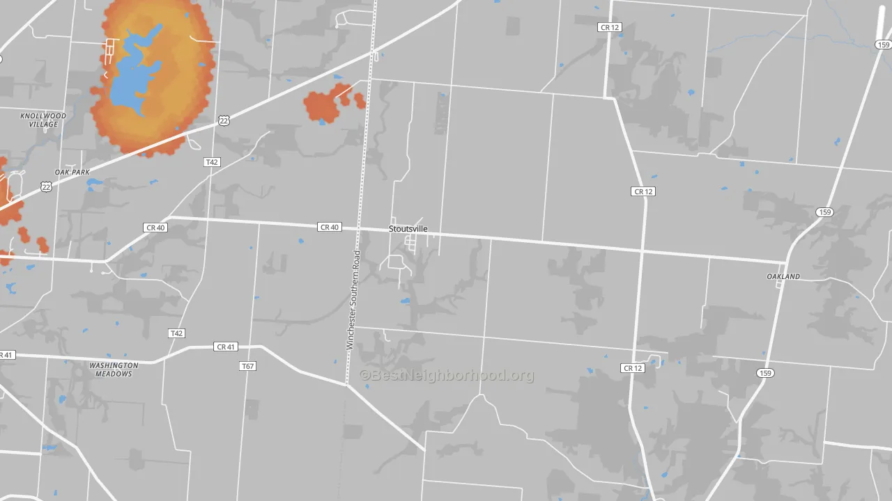 Bike Grade map of 43154, OH