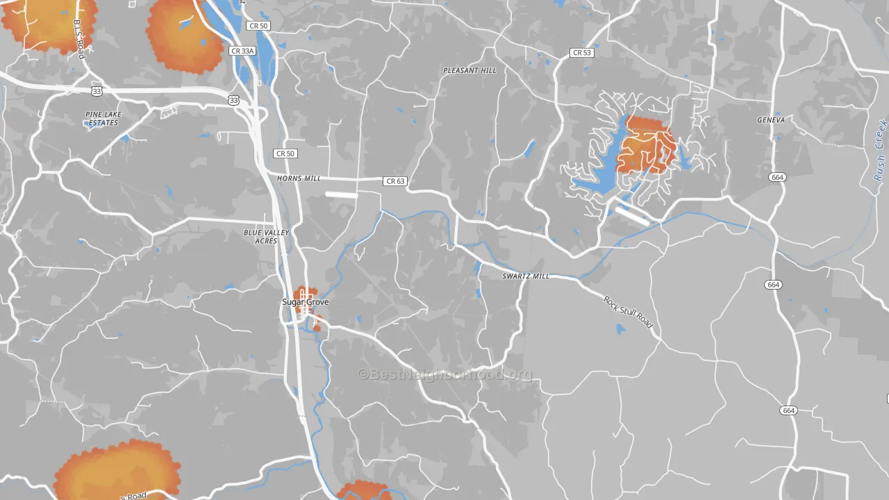 Bike Grade map of 43155, OH