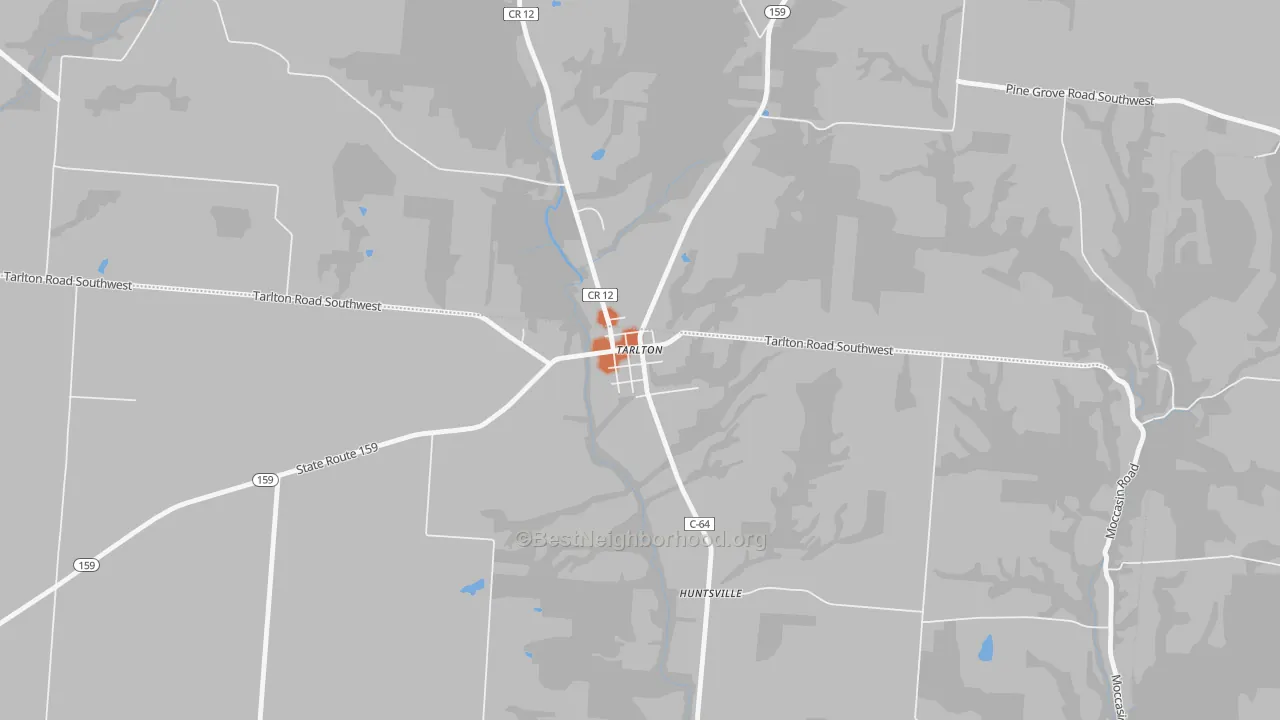 Bike Grade map of 43156, OH