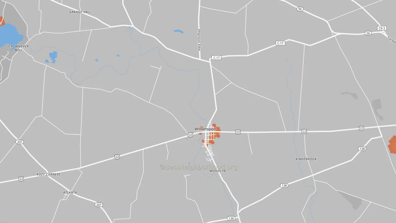 Bike Grade map of 43164, OH