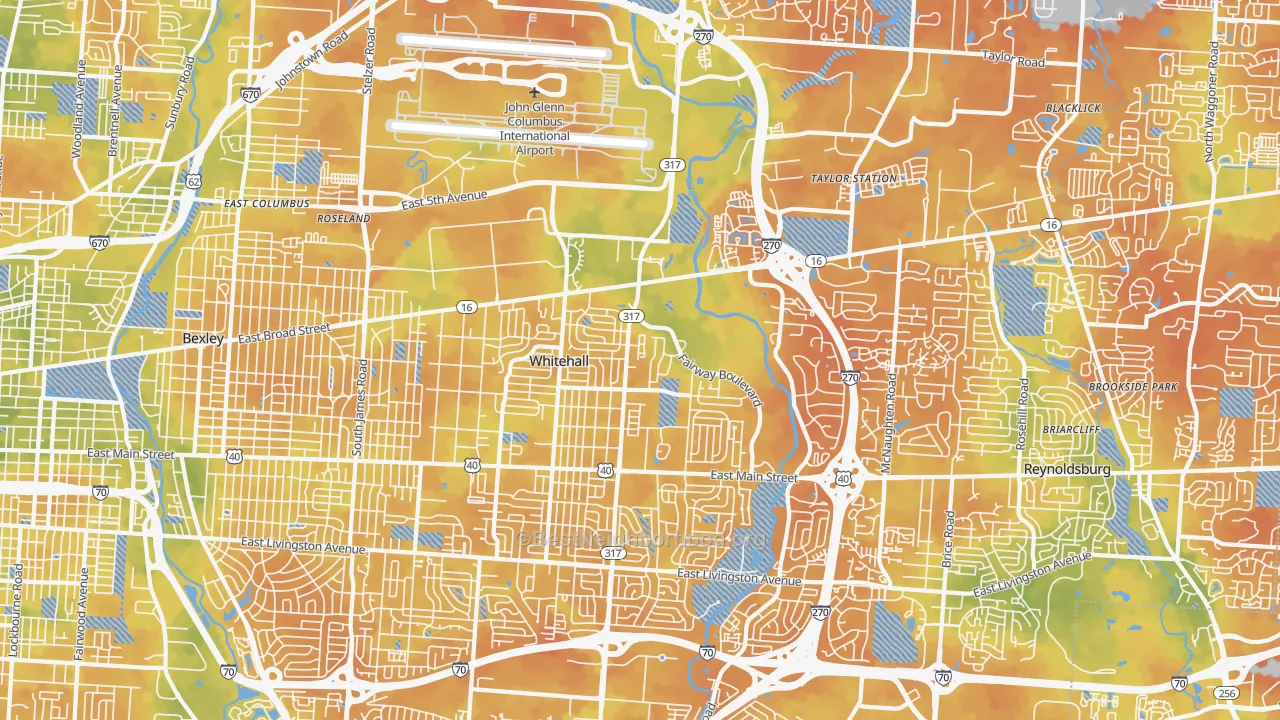 Bike Grade map of 43213, OH