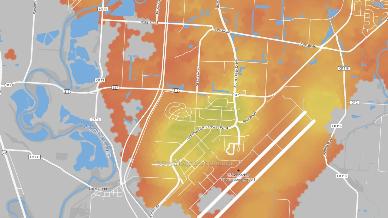 Bike Grade map of 43217, OH