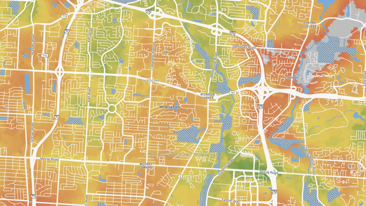 Bike Grade map of 43231, OH