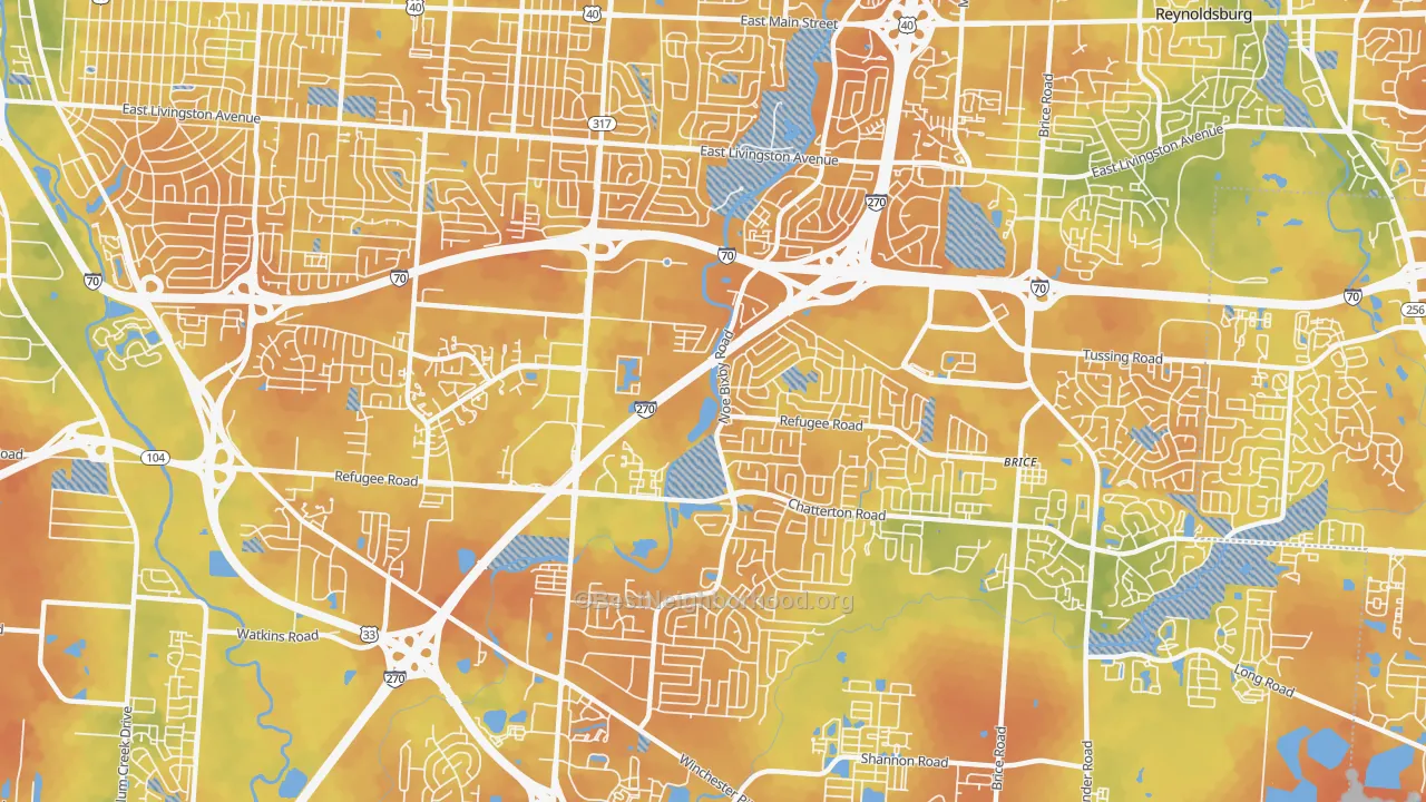 Bike Grade map of 43232, OH