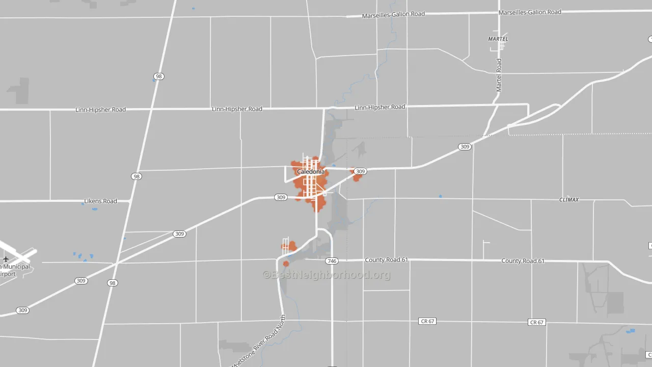 Bike Grade map of 43314, OH