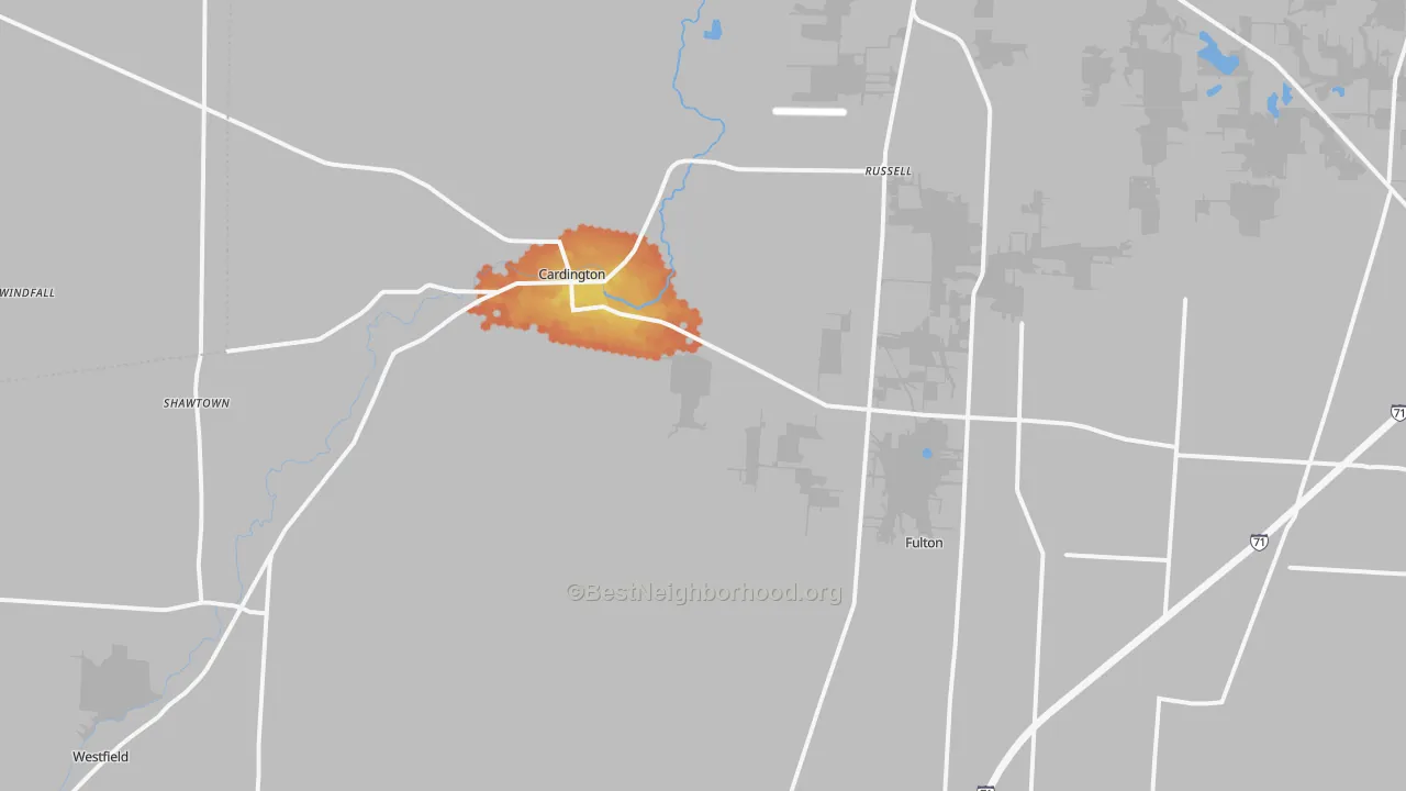 Bike Grade map of 43315, OH