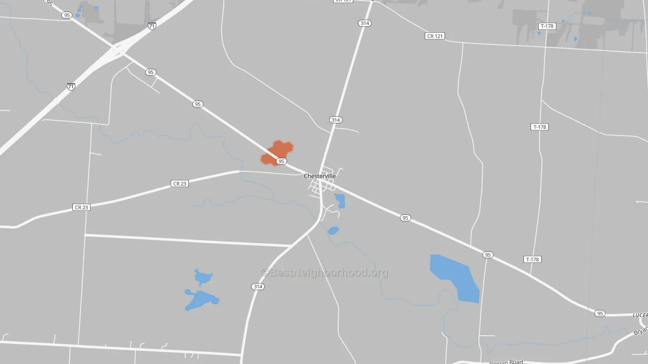 Bike Grade map of 43317, OH