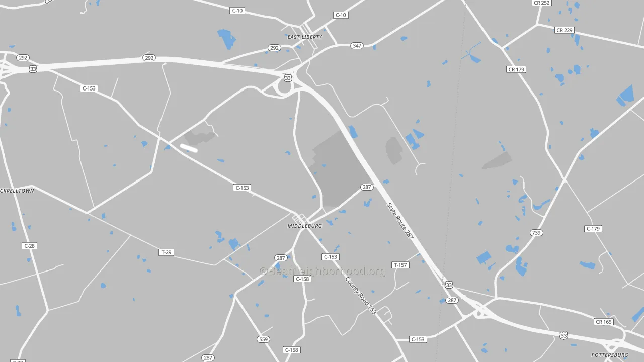 Bike Grade map of 43319, OH
