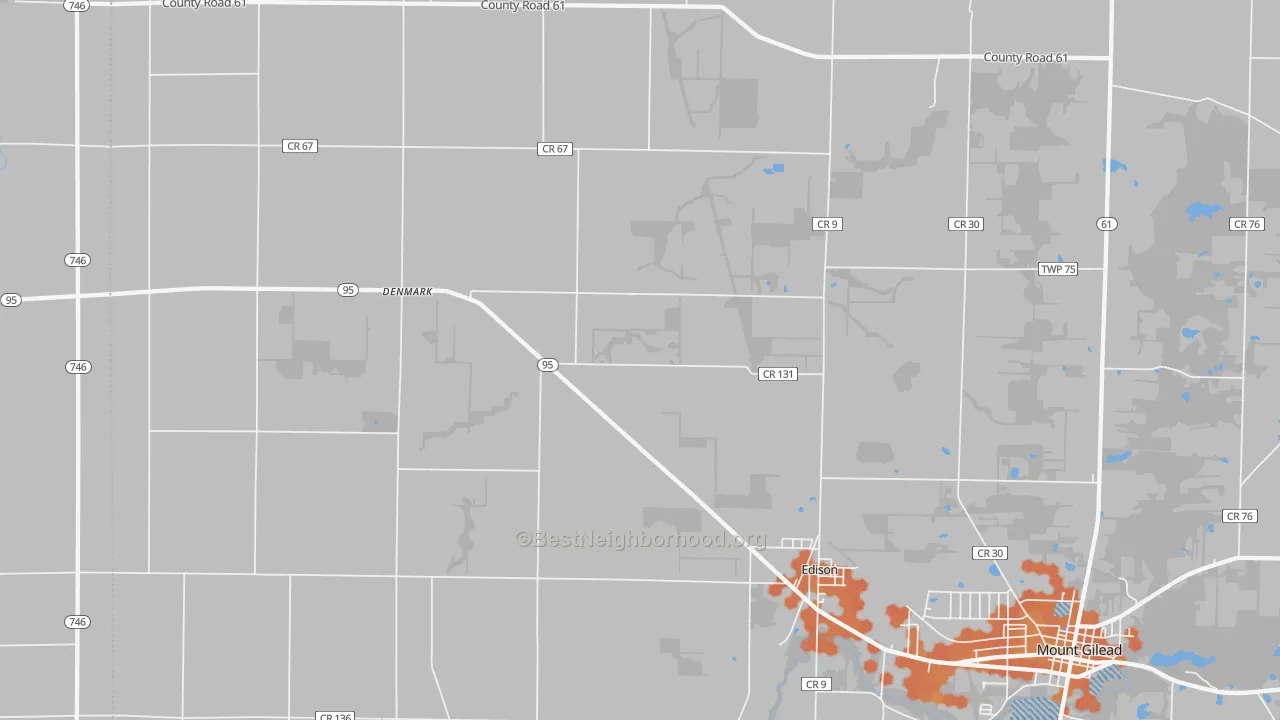 Bike Grade map of 43320, OH