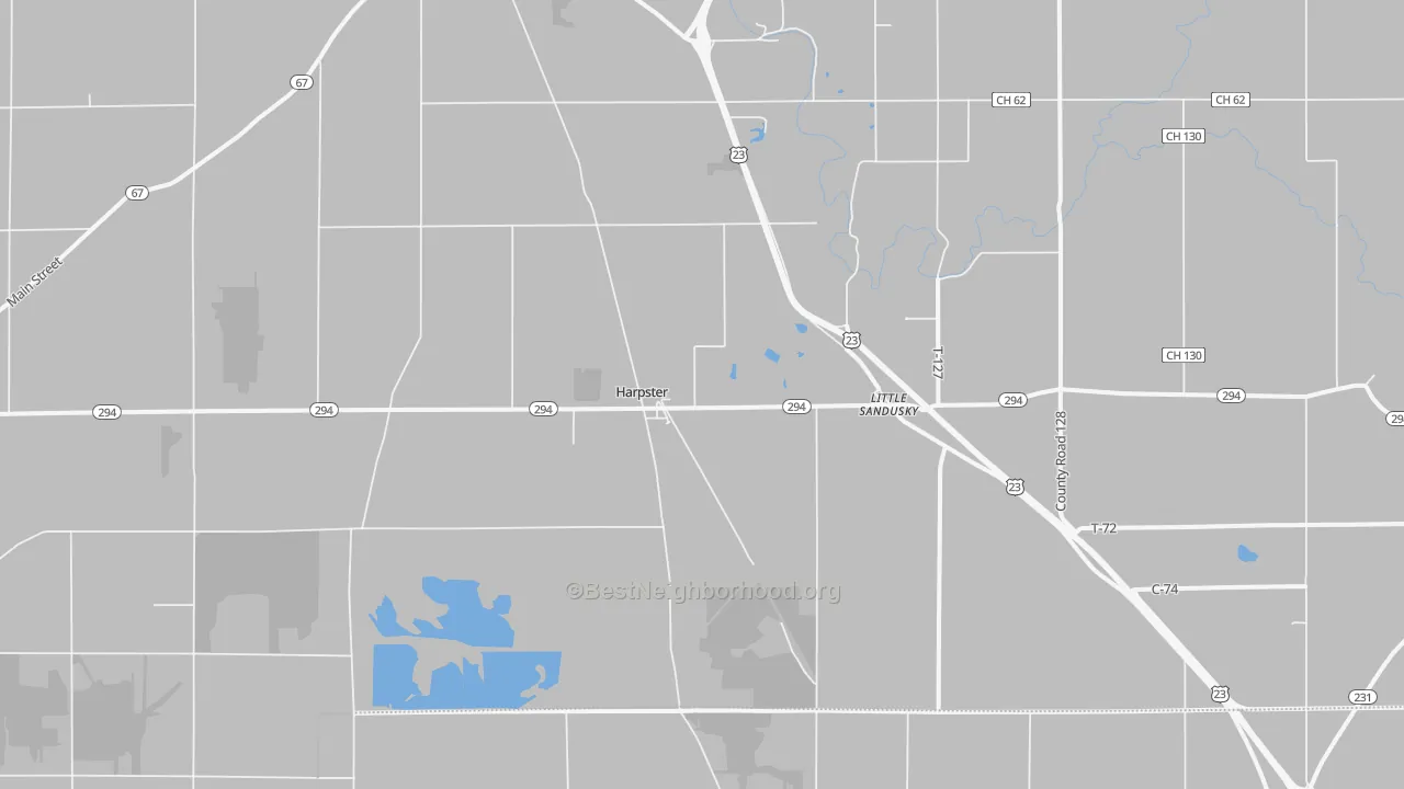 Bike Grade map of 43323, OH