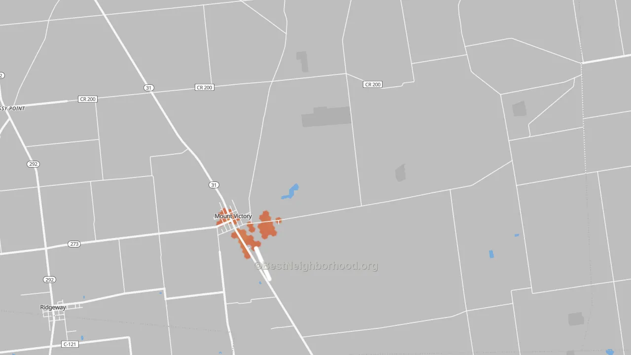 Bike Grade map of 43340, OH