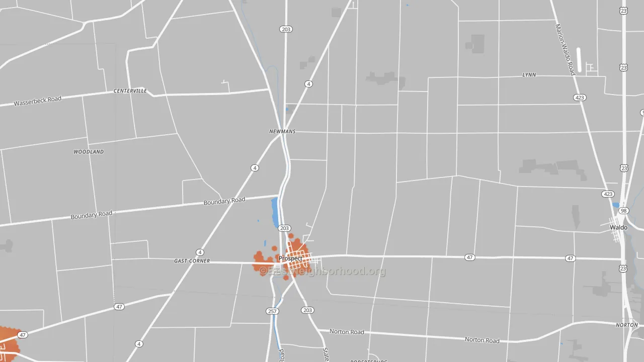 Bike Grade map of 43342, OH