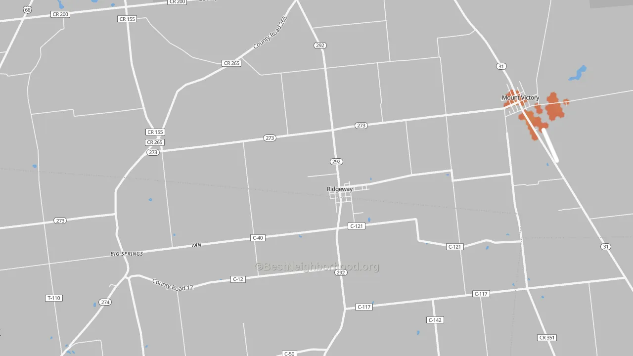 Bike Grade map of 43345, OH