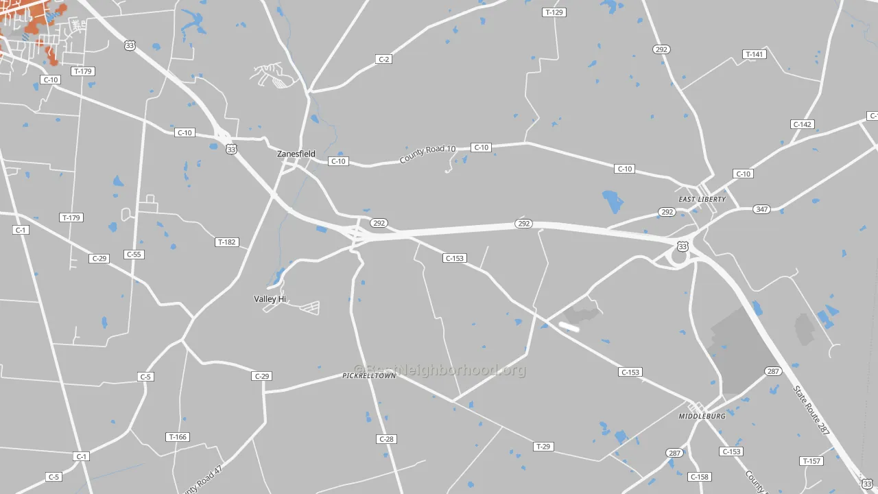 Bike Grade map of 43360, OH