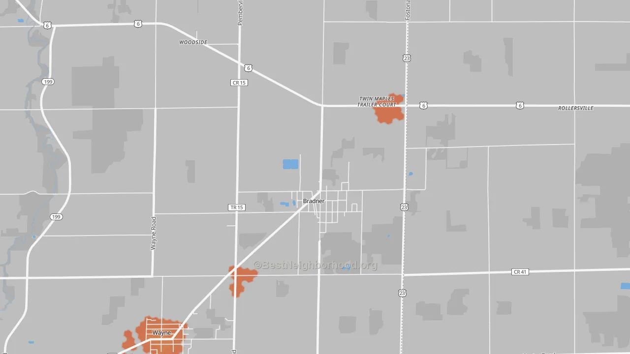 Bike Grade map of 43406, OH