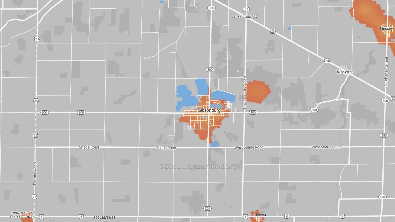 Bike Grade map of 43431, OH