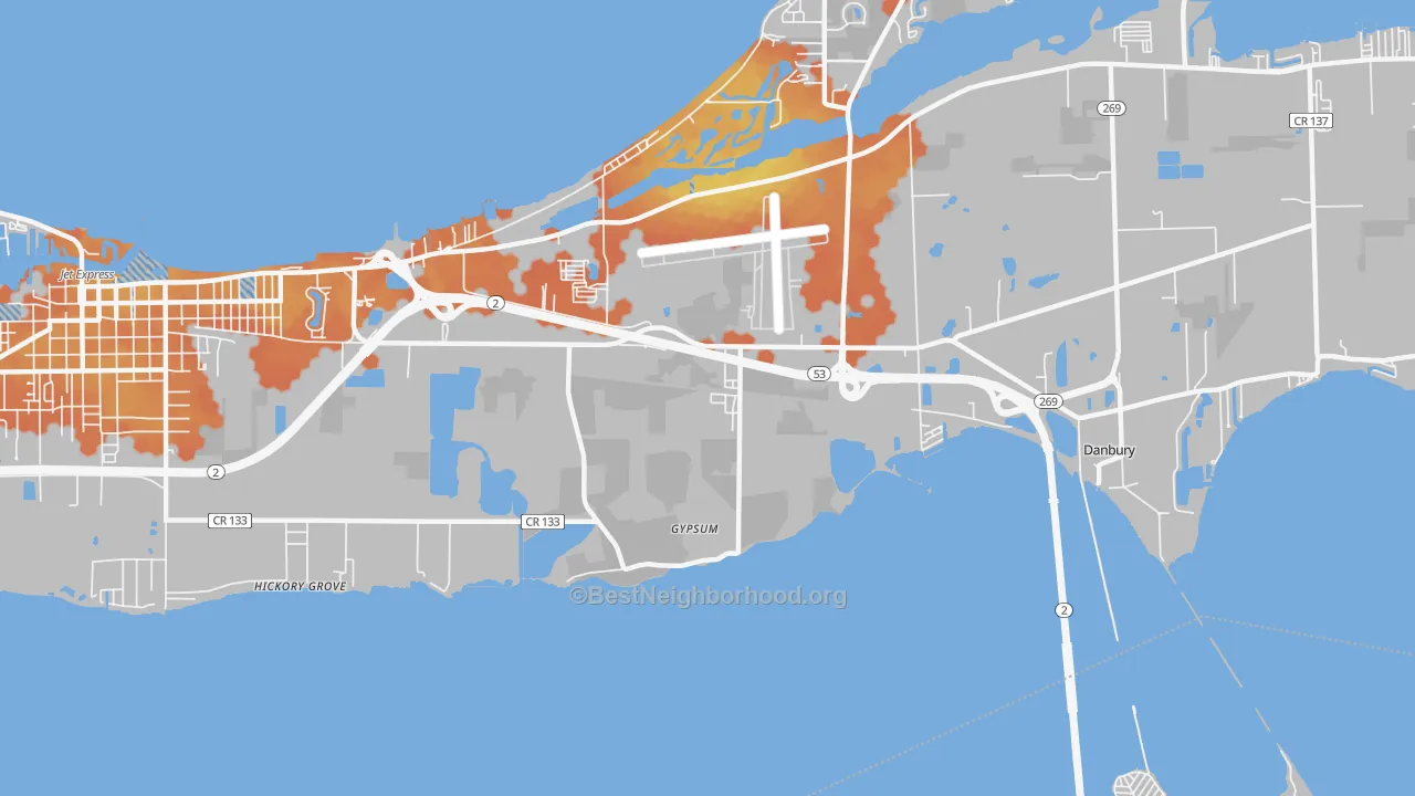 Bike Grade map of 43433, OH