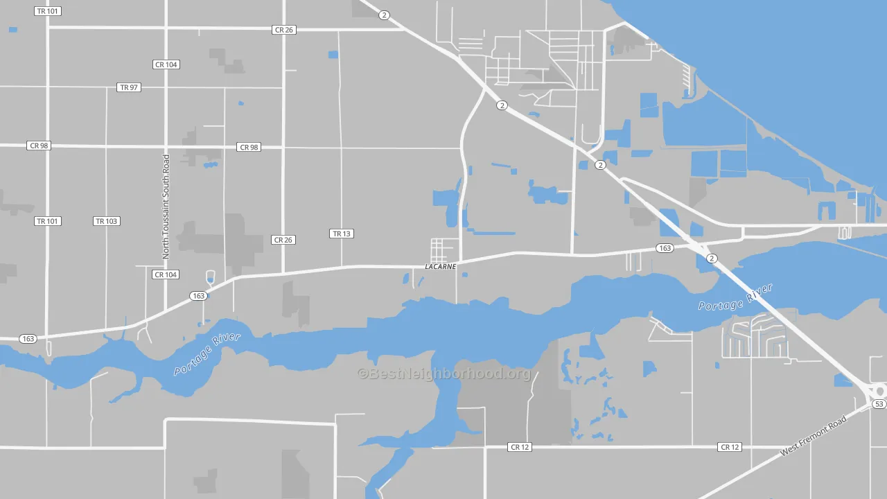 Bike Grade map of 43439, OH