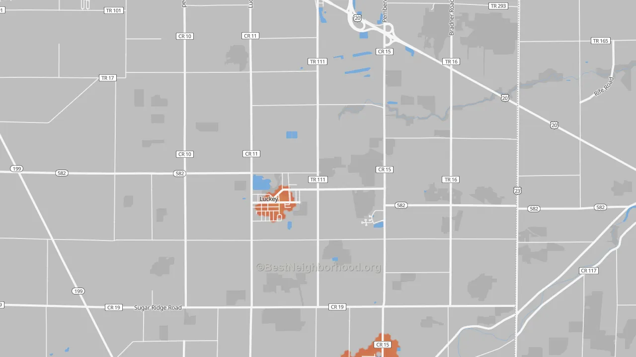 Bike Grade map of 43443, OH