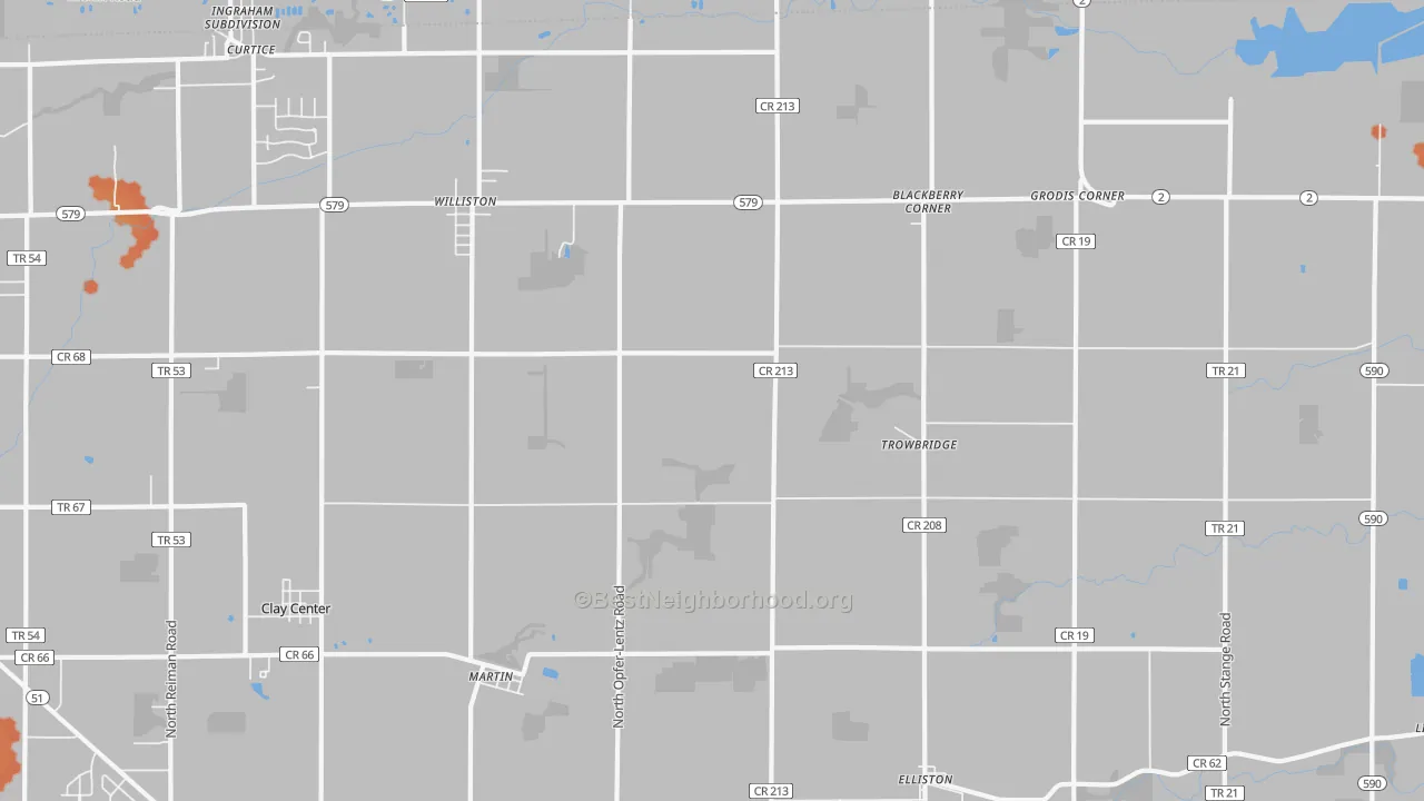 Bike Grade map of 43445, OH